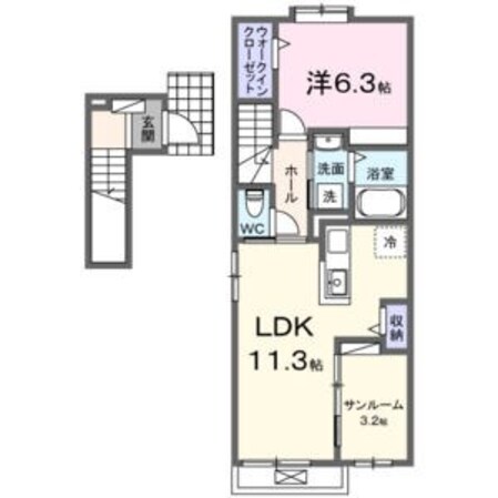 瑞穂運動場東駅 徒歩6分 2階の物件間取画像